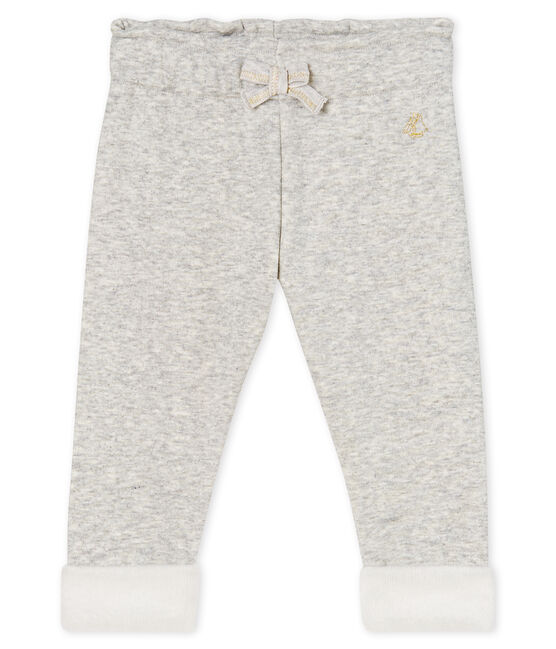 Babyhose aus Samtstrick für Mädchen grau BELUGA CHINE CN