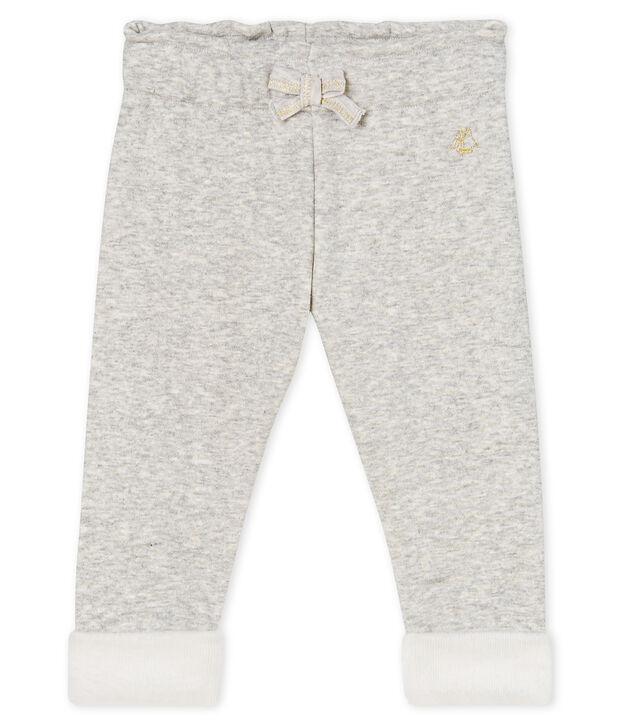 Babyhose aus Samtstrick f&uuml;r M&auml;dchen grau