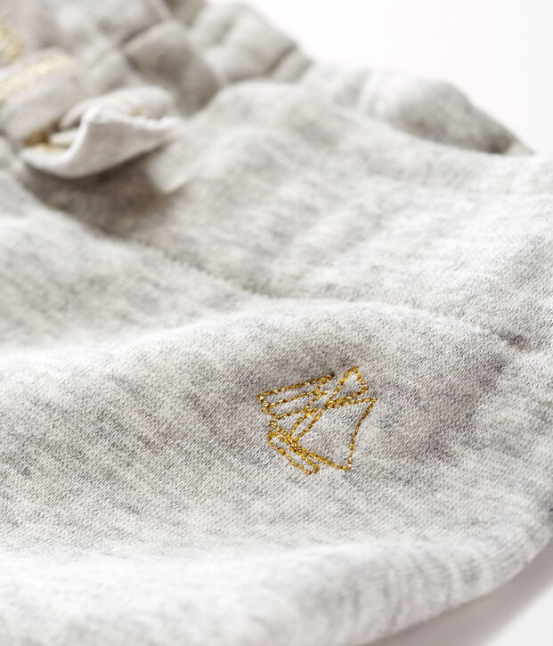 Babyhose aus Samtstrick f&uuml;r M&auml;dchen grau