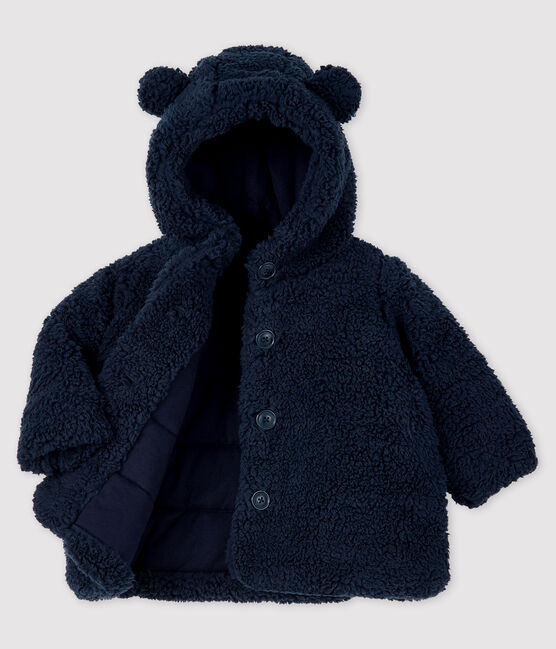Baby-Sherpa-Mantel für Mädchen blau SMOKING