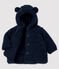 Baby-Sherpa-Mantel für Mädchen blau SMOKING