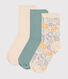 3er-Set Kinder-Socken aus Baumwolle mit Blumenmotiv
