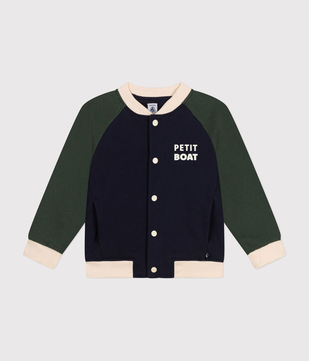 Kinder College-Jacke aus Molton f&uuml;r Jungen blau/vielfarbig