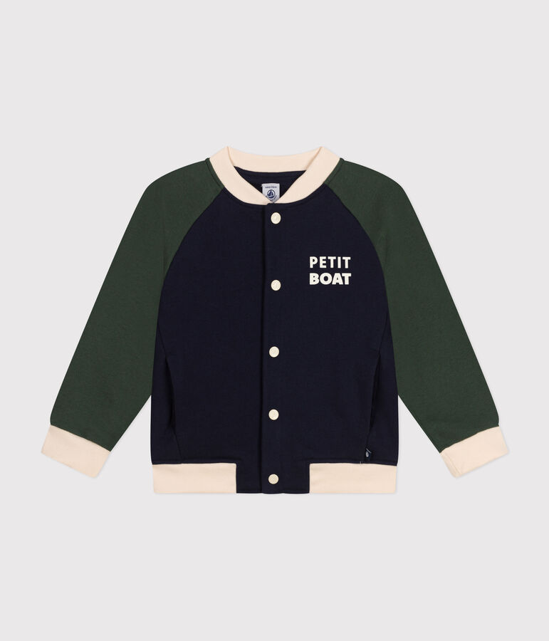 Kinder College-Jacke aus Molton f&uuml;r Jungen blau/vielfarbig