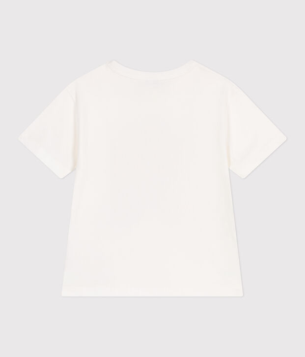 Kurz&auml;rmeliges Kinder-T-Shirt aus bedruckter Baumwolle weiss