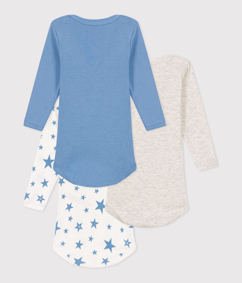 3er-Set lang&auml;rmelige Strampler aus bedruckter Baumwolle vielfarbig