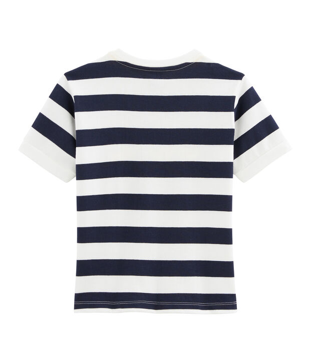 Kinder-T-Shirt f&uuml;r Jungen blau/weiss