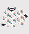 Kinderpyjama aus Molton mit Seilbahnmotiv weiss MARSHMALLOW/weiss MULTICO