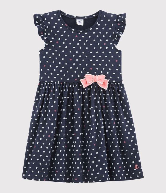 Kinder-Kleid für Mädchen blau SMOKING/weiss MULTICO