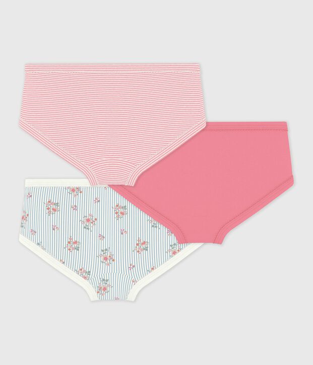 Set Kinder-Slips High Waist aus Baumwolle mit Blumenmotiv vielfarbig