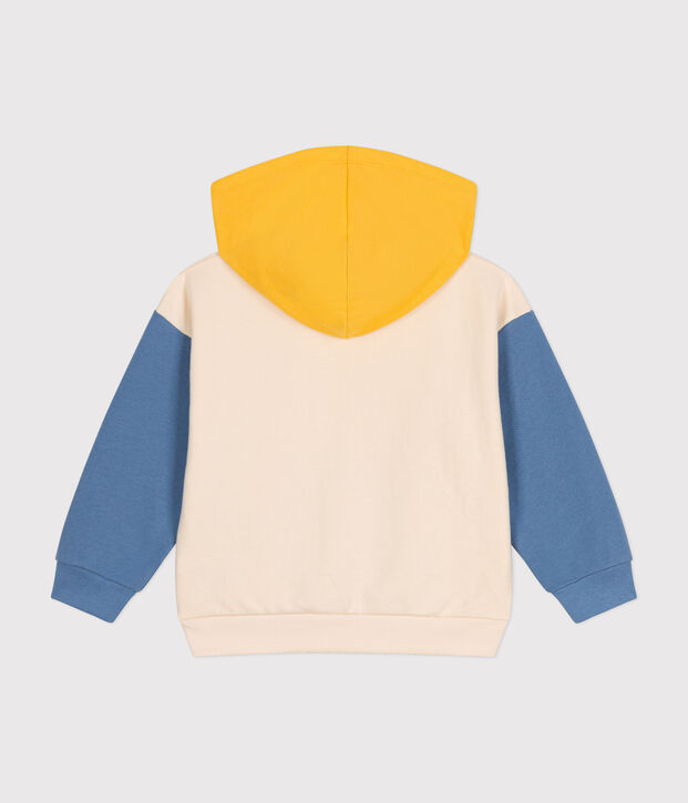 Kinder-Sweatshirt mit Kapuze aus Molton f&uuml;r Jungen naturfarben/vielfarbig