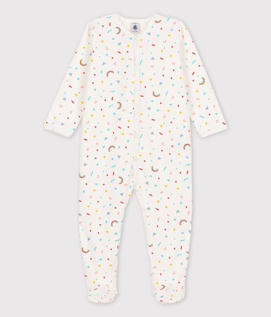Baby-Strampler aus Winterjersey weiss MARSHMALLOW/weiss MULTICO