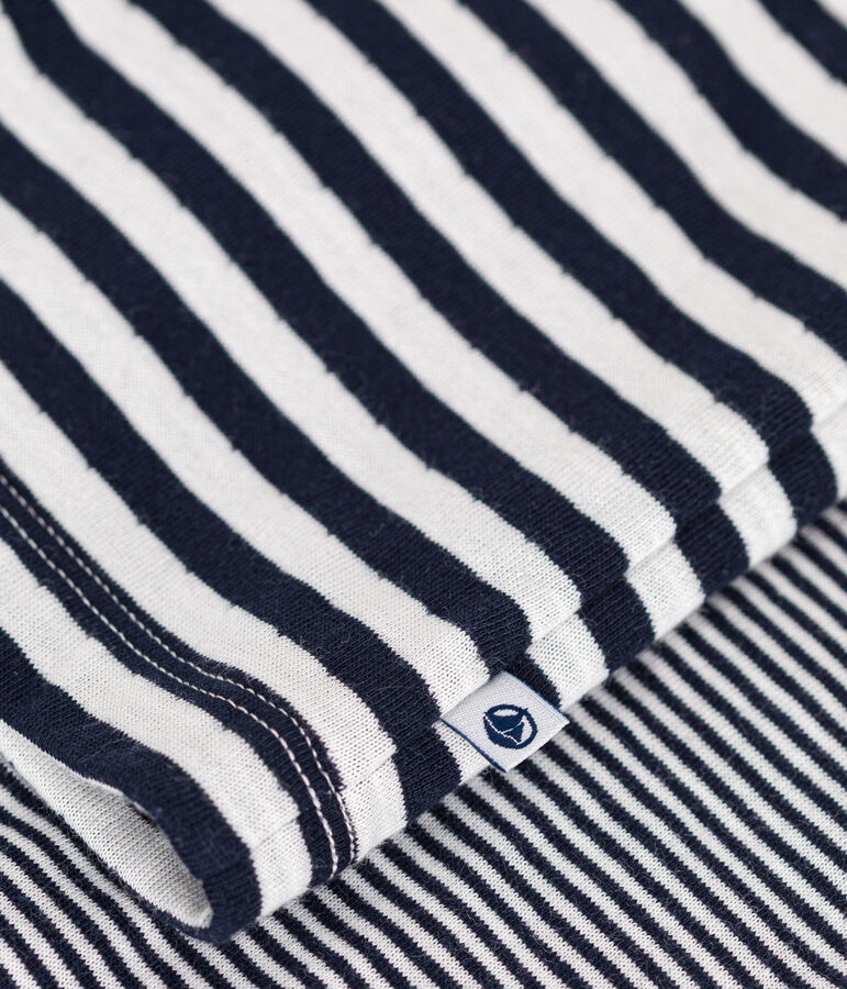 Kinder-Pyjama aus gestreifter Baumwolle blau SMOKING/weiss MARSHMALLOW