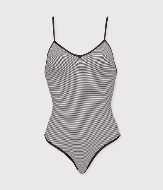 Damen-Badeanzug blau ABYSSE/weiss LAIT