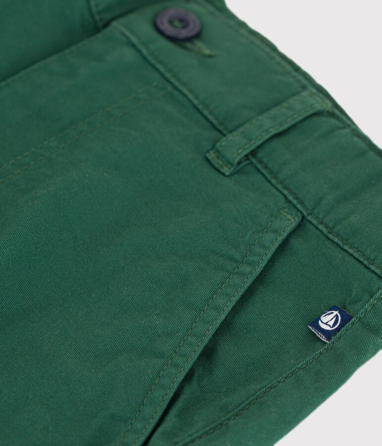 Kinder-Bermudashorts aus einfarbigem Serge gr&uuml;n