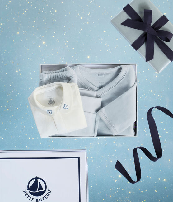 2-teiliges Baby-Geschenkset aus Nicki und bestickter Body mit Bärmotiv blau CO2