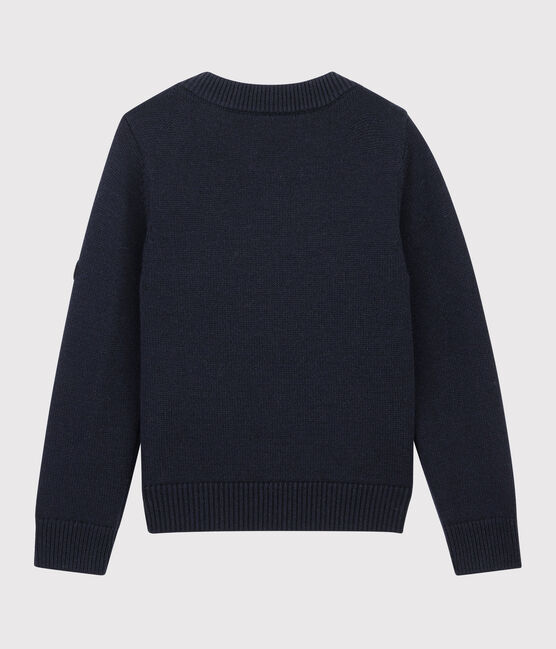 Kinderpullover aus Wolle und Baumwolle blau SMOKING