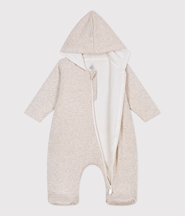 Wattierter Baby-Overall mit Kapuze und F&uuml;&szlig;chen, einfarbig MONTELIMAR CHINE