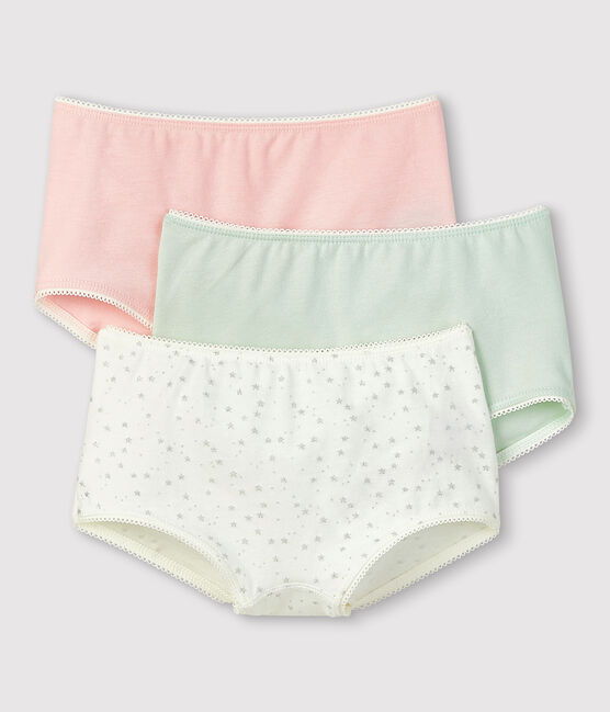 3er-Set Shortys aus Bio-Baumwolle und Elastan mit Pailletten-Print für Mädchen variante 1