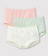 3er-Set Shortys aus Bio-Baumwolle und Elastan mit Pailletten-Print für Mädchen