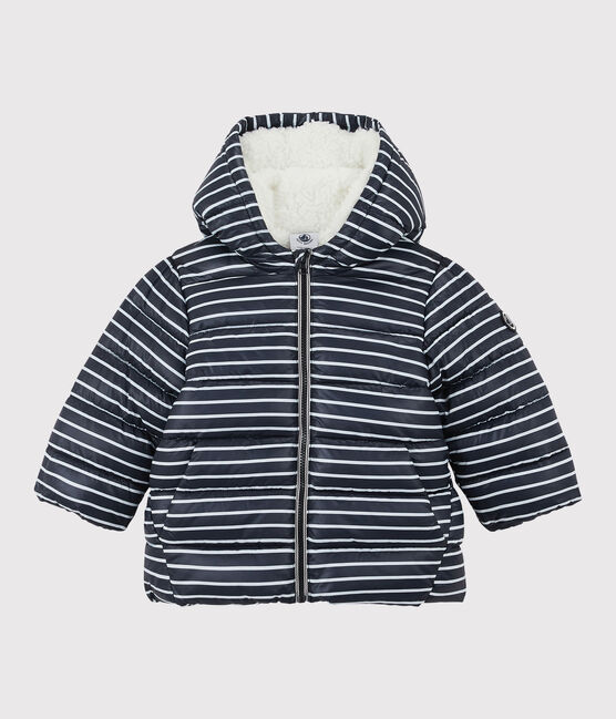 Gesteppter Baby-Anorak blau SMOKING/weiss MARSHMALLOW