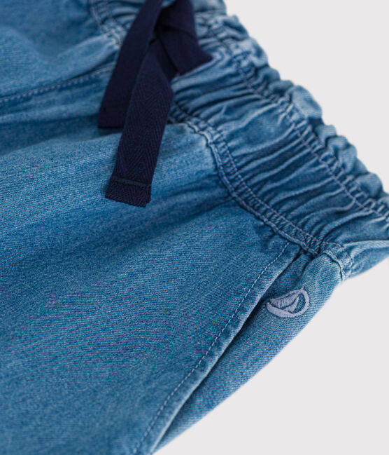 Kinder weite-Hose aus leichtem Denim für Mädchen blau DENIM CLAIR