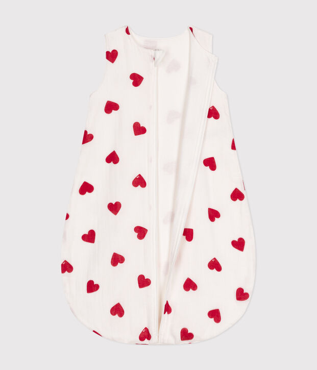 Babyschlafsack aus Baumwolle TOG 1 weiss/rot