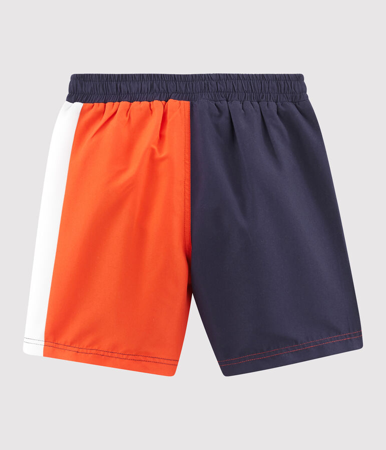 Strandshorts mit Colorblock-Effekt Kinder Jungen blau TOUAREG/orange SPICY