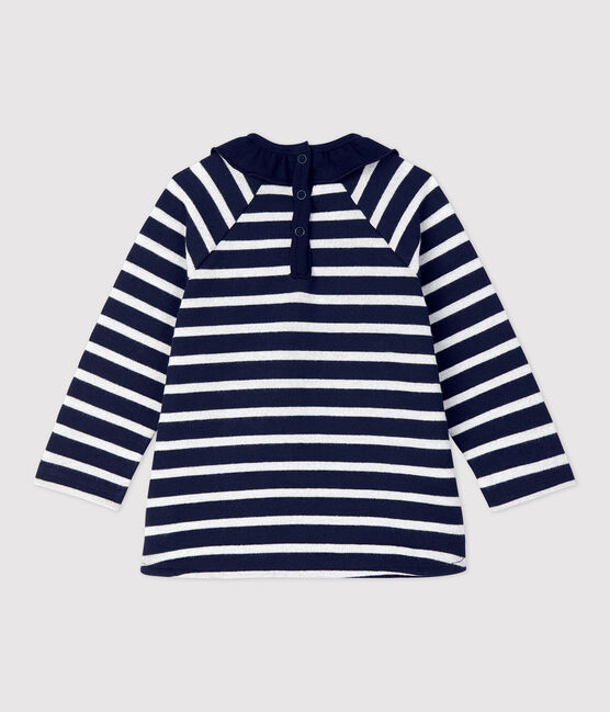 Baby-Bluse aus Baumwolle. blau SMOKING/ MARSHMALLOW ARGENT BRILLANT