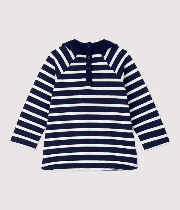 Baby-Bluse aus Baumwolle. blau/MARSHMALLOW ARGENT BRILLANT