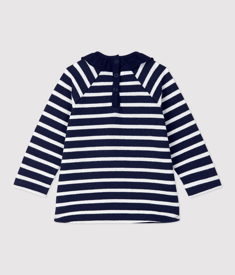 Baby-Bluse aus Baumwolle. blau/MARSHMALLOW ARGENT BRILLANT