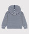 Gestreifter Kinder-Hoodie für Jungen blau MEDIEVAL/weiss MARSHMALLOW