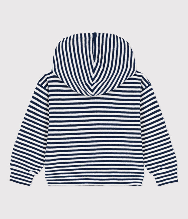 Gestreifter Kinder-Hoodie f&uuml;r Jungen blau/weiss