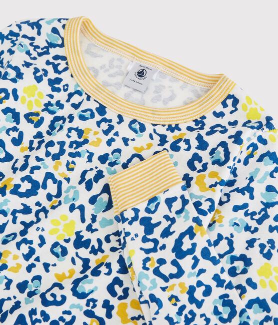 Snugfit-Kinderpyjama mit Panter-Print weiss MARSHMALLOW/weiss MULTICO