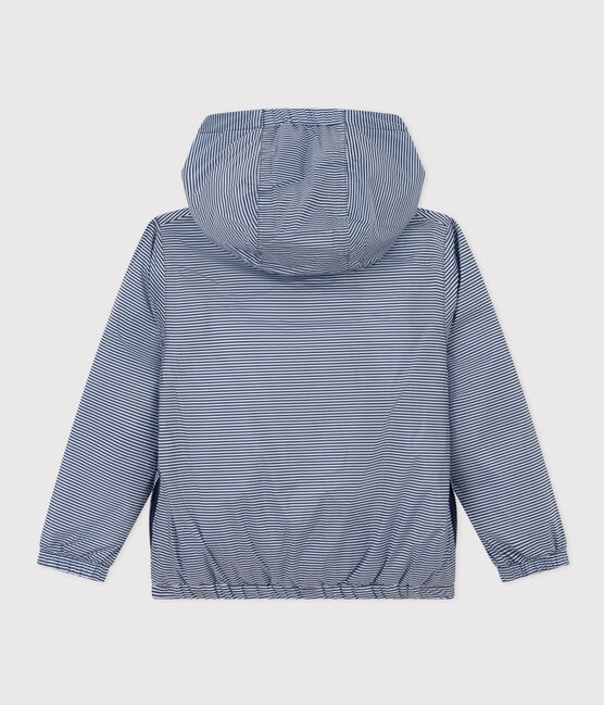 Warme Windjacke aus recyceltem Polyester für Kinder Mädchen/Jungen blau SMOKING/weiss MARSHMALLOW