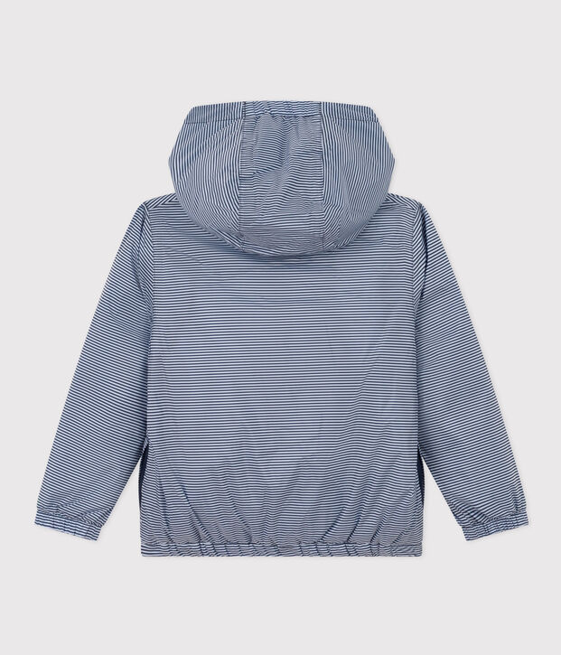 Warme Windjacke aus recyceltem Polyester f&uuml;r Kinder M&auml;dchen/Jungen blau/weiss