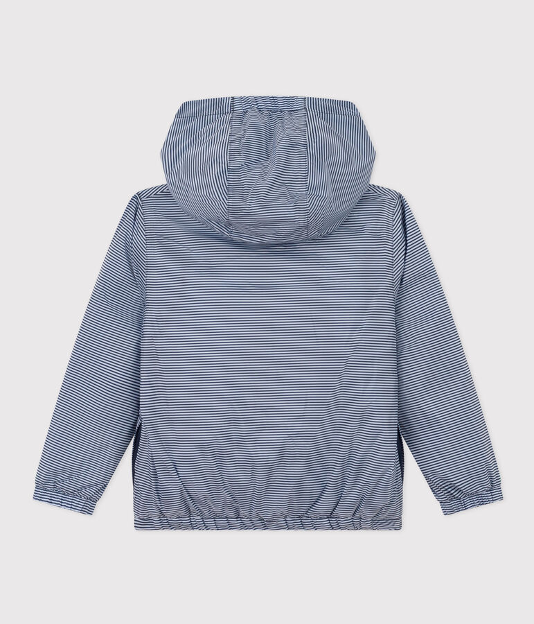 Warme Windjacke aus recyceltem Polyester f&uuml;r Kinder M&auml;dchen/Jungen blau/weiss