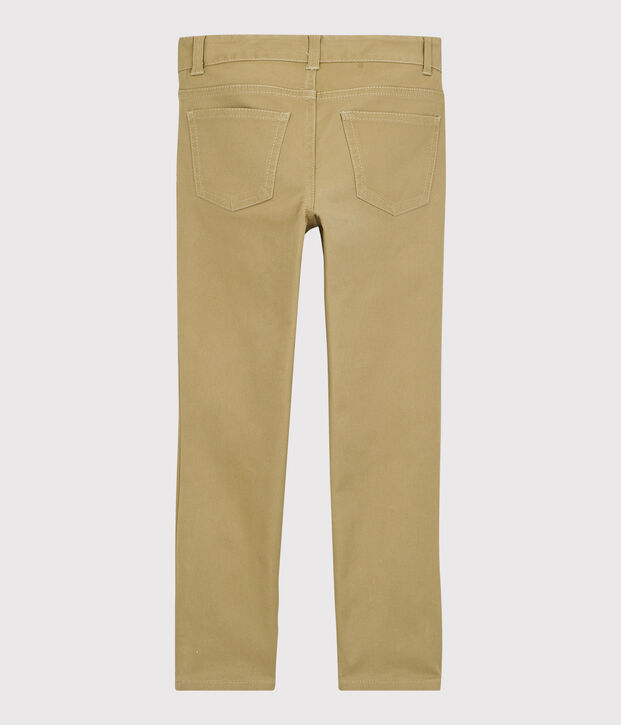 Kinder-Hose aus Sergestoff in Slim-Fit-Passform f&uuml;r Jungen beige