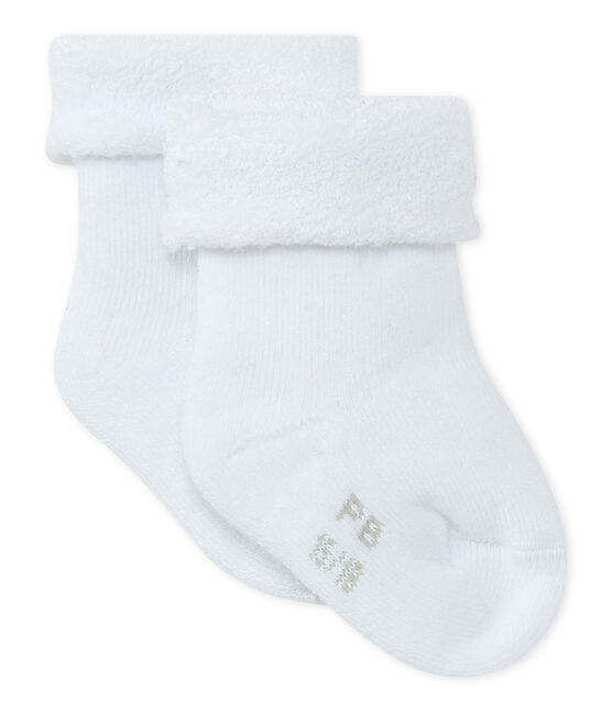 Socken aus weichem, bequemem Frottee. weiss ECUME
