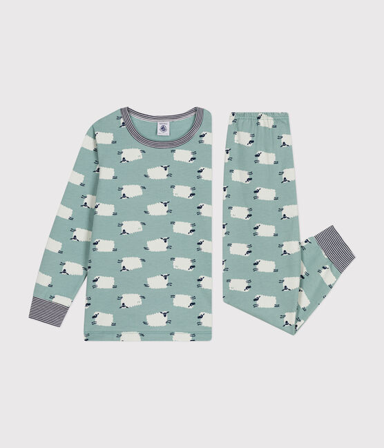 Kinder-Pyjama aus aufgerautem Molton mit Schafen PAUL/ MULTICO