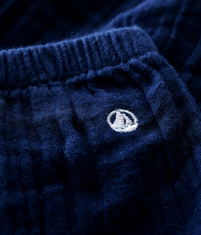 Baby-Hose aus Bio-Baumwollgaze blau