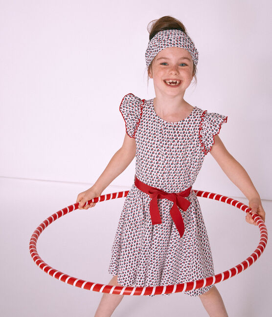 Kinder-Kleid Mädchen weiss MARSHMALLOW/weiss MULTICO