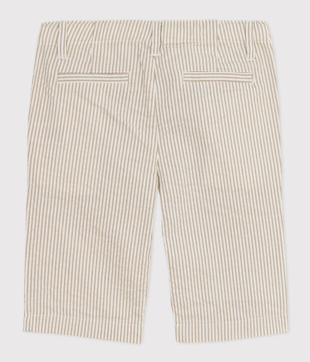 Kinder-Bermudas aus Seersucker f&uuml;r Jungen gr&uuml;n/weiss