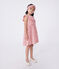 Ärmelloses Kinder-Kleid aus Baumwolle mit Blumenmuster rosa CHARME/weiss MARSHMALLOW