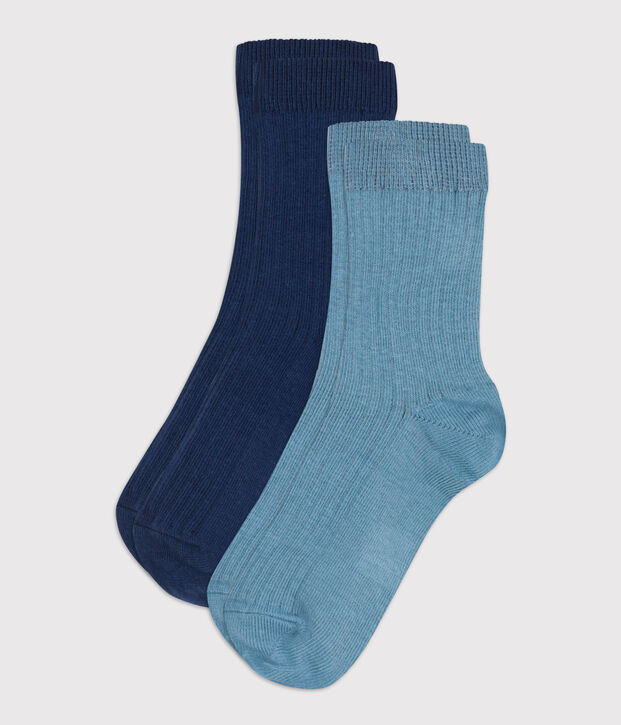 2er-Set einfarbige Kindersocken vielfarbig