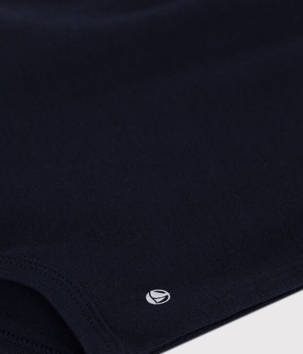 Baby-Body mit Polokragen aus einfarbiger Baumwolle blau