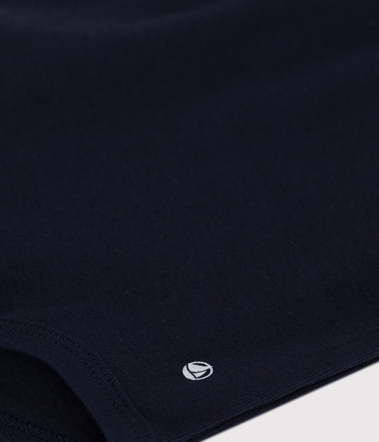 Baby-Body mit Polokragen aus einfarbiger Baumwolle blau