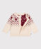 Baby-Cardigan aus Woll- und Baumwollstrick mit Herzmotiv naturfarben AVALANCHE/ AMARANTE