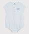Kurz&auml;rmeliger Baby-Overall mit Steifen blau/blau