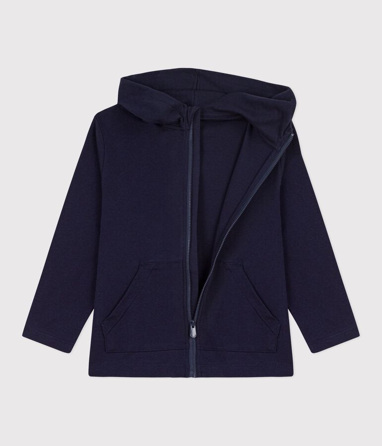 Kinder-Kapuzensweatshirt mit Rei&szlig;verschluss aus Baumwolle blau